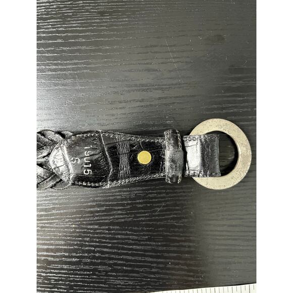 Vintage Y2K Brighton Style Braided Leather Belt with Unique Latching Buckle - Picture 3 of 6